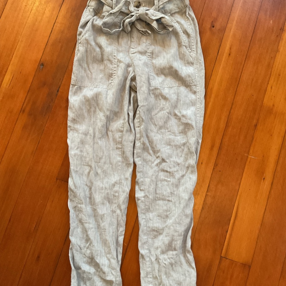 Lou & Grey Light Gray Tie-Waist Pants